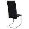 vidaXL Dining Chair Set of 4 Black Faux Leather, Steel Sleek