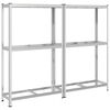 vidaXL 2-Layer Tyre Shelves 2 pcs Silver 43.3x15.7x70.9" Steel&Engineered Wood