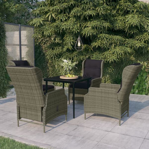 vidaXL Garden Dining Set Brown, Black