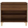 vidaXL Shoe Cabinet Brown oak Engineered wood, solid eucalyptus wood