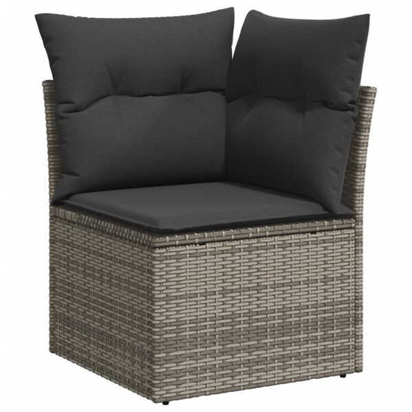 vidaXL Garden Sofa Set Grey PE rattan 5 Piece Set Modular