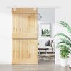 vidaXL Sliding Door with Hardware Set 35.4x82.7" Solid Wood Pine