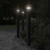 vidaXL Outdoor Floor Lamp Black Die-cast Aluminum, PC (polycarbonate)