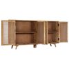 vidaXL Sideboard Natural wood grain with multicolor accents on doors