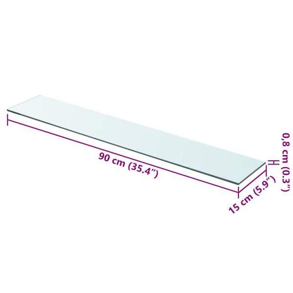 vidaXL Glass Panel Clear Tempered glass 35.4 in x 5.9 in Durable