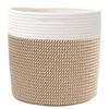vidaXL Storage Basket Brown and white 100% Cotton 11.0x11.0 in
