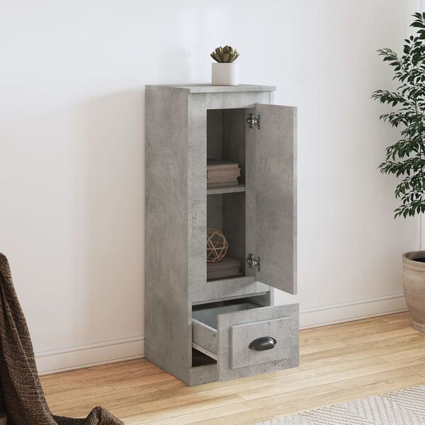 vidaXL Highboard Concrete grey Engineered wood Tall Storage Highboard