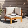 vidaXL Garden Sofa Cream white Solid acacia wood, Polyester