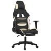 vidaXL Gaming Chair Black and Cream Polyester Gaming Chair Rectangular