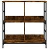 vidaXL Bookshelf Smoked oak Engineered wood and steel Medium Bookshelf