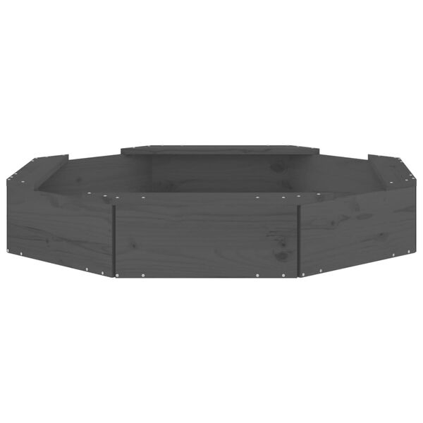 vidaXL Sandbox Grey Solid pine wood 43.7 x 43.7 x 7.9 in Durable