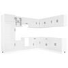 vidaXL Kitchen Cabinet Set Gloss White Engineered Wood and Glass Large