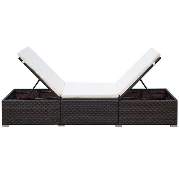 vidaXL Sunlounger Brown and cream white