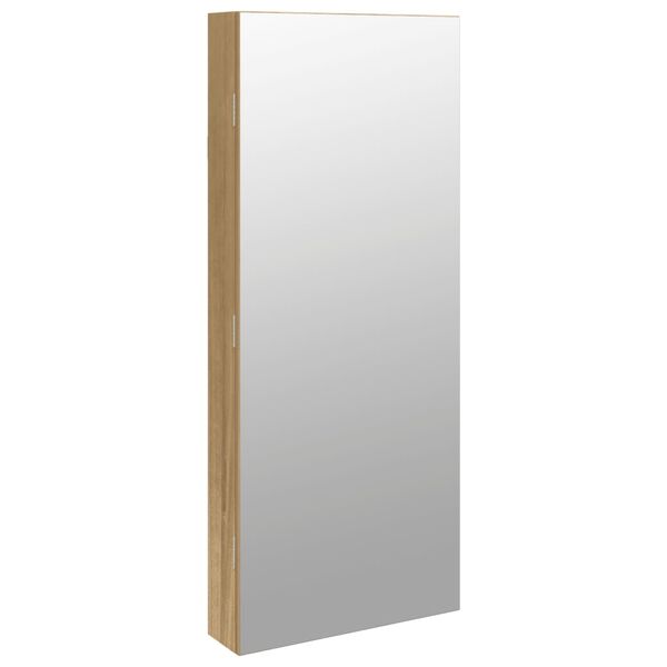 vidaXL Mirror Jewelry Cabinet White Engineered wood, glass, polyester