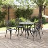 vidaXL Garden Dining Set 5 pcs Black 35.4" x 35.4" x 29.5