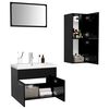 vidaXL Bathroom Furniture Set Black Engineered wood Medium