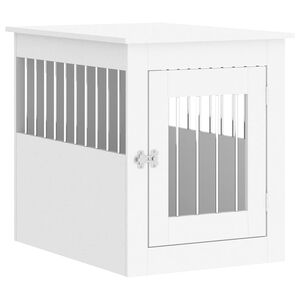 vidaXL Dog Crate Furniture White Engineered wood, steel Medium Dog Crate