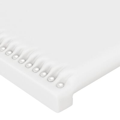 vidaXL LED Headboard White 57.9"x6.3"x30.7"/34.6" Faux Leather
