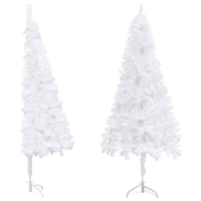 vidaXL Corner Artificial Christmas Tree White 7 ft PVC