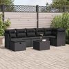 vidaXL Garden Sofa Set Black PE rattan, powder-coated steel, glass, fabric