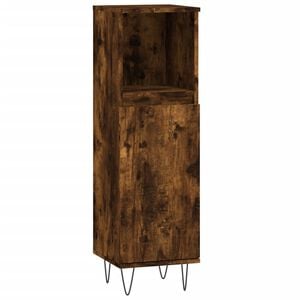vidaXL Bathroom Cabinet Smoked oak Engineered wood Tall Bathroom Cabinet