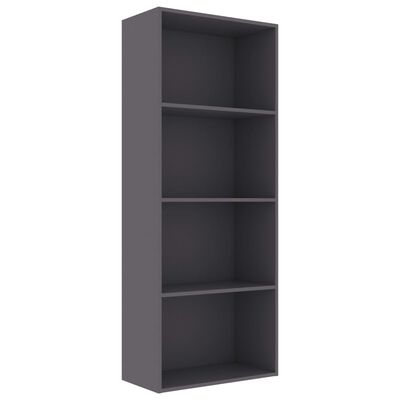 vidaXL 4-Tier Book Cabinet Gray 23.6"x11.8"x59.6" Chipboard