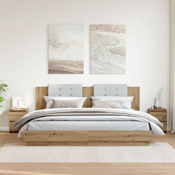 vidaXL Bedside Cabinet Set of 2 Artisan Oak Engineered Wood