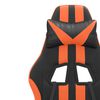vidaXL Gaming Chair with Footrest Black and Orange Faux Leather