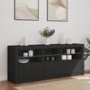 vidaXL Sideboard Black Engineered wood, Glass Large Sideboard