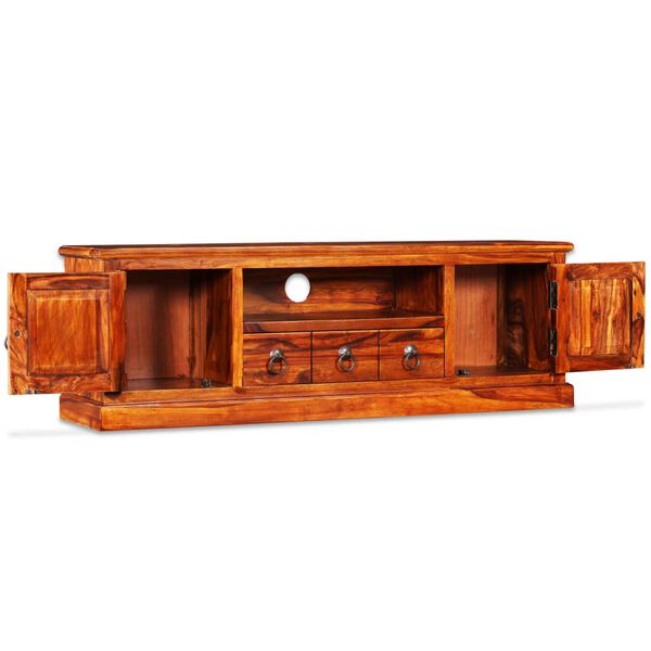 vidaXL TV Stand Natural Acacia Solid Acacia wood, Copper