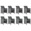 vidaXL Garden Dining Set Gray PE rattan Large Durable