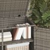 vidaXL Garden Storage Cabinet Grey PE Rattan, Powder-Coated Steel Medium