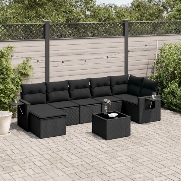 vidaXL Garden Sofa Set Black