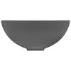 vidaXL Luxury Bathroom Basin Round Matt Dark Grey 12.8x5.5" Ceramic