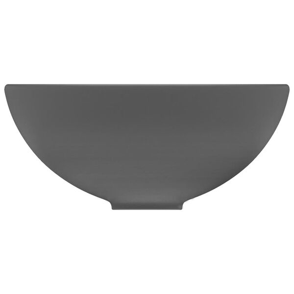 vidaXL Luxury Bathroom Basin Round Matt Dark Grey 12.8x5.5" Ceramic