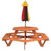 vidaXL Picnic Table Brown (Table), Multicolor (Umbrella)