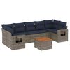 vidaXL 8 Piece Garden Sofa Set with Cushions Grey Poly Rattan