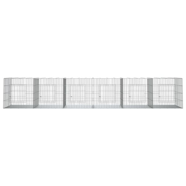 vidaXL Rabbit Cage Silver Galvanized Iron 128.7 x 31.1 x 21.3 in Durable