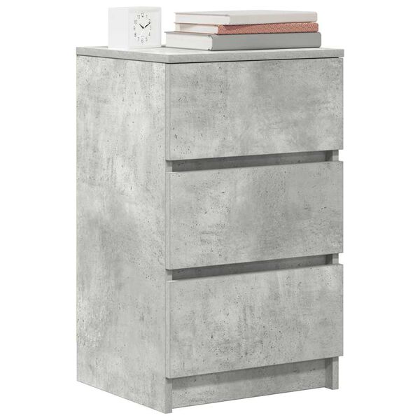 vidaXL Bedside Cabinet Concrete Grey Engineered Wood Medium