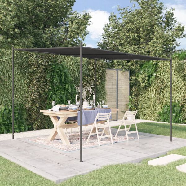 vidaXL Gazebo Anthracite Polyester 10x10 ft Water-resistant materials