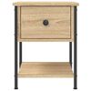 vidaXL Bedside Table Set of 2 Sonoma oak Engineered wood, iron Medium