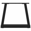 vidaXL Dining Table Leg Set of 2 Black Powder-coated steel Standard