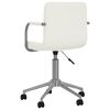 vidaXL Dining Chair White Chromed steel, faux leather Adjustable Swivel