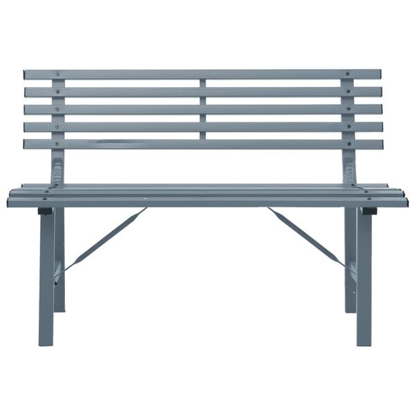 vidaXL Garden Bench Grey Powder-Coated Steel Medium Garden Bench