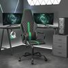 vidaXL Gaming Chair Black and Green Faux leather Standard