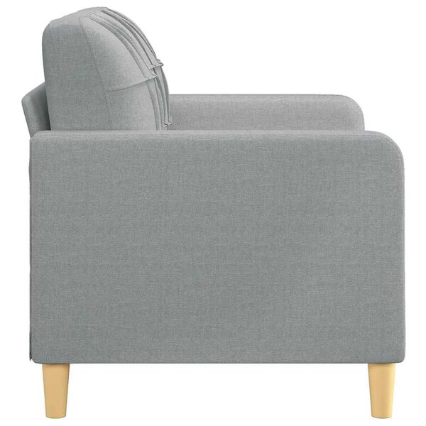 vidaXL 2-seater Sofa Light Gray Fabric (100% polyester), metal, foam