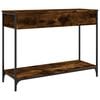 vidaXL Console Table Smoked oak Engineered wood, metal 39.4x13.6x29.5 in