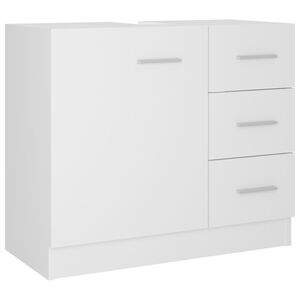vidaXL Sink Cabinet White Engineered wood Medium Bathroom Sink Cabinet