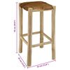 vidaXL Bar Stool Natural Wood Genuine Goat Leather
