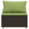 vidaXL Patio Middle Sofa Brown PE rattan Medium Adjustable Feet